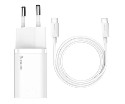 Ładowarka do smartfonów Baseus Super Si Quick Charger 1C 25W EU White + cable